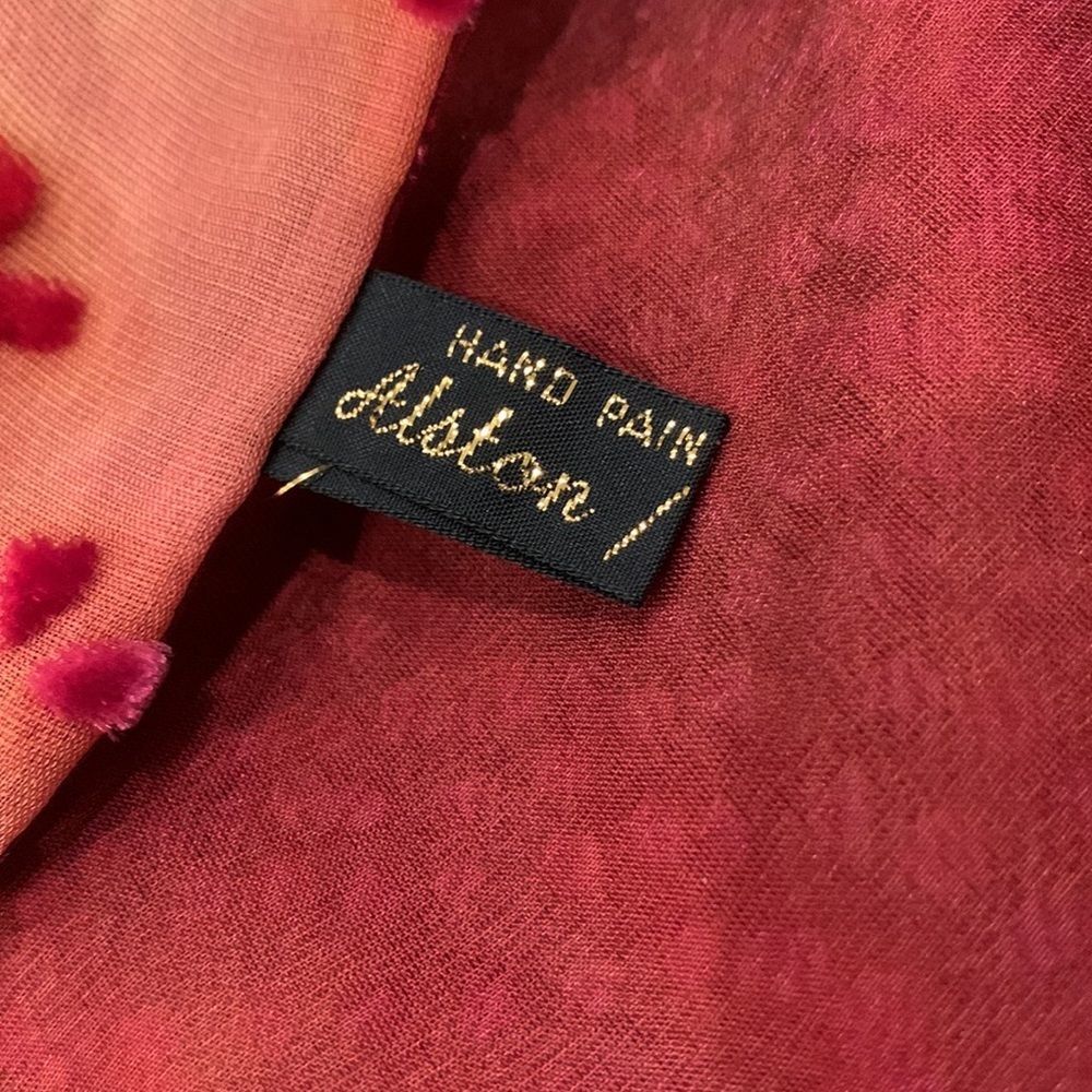 Hand Painted Silk & Velvet Scarf - Picture 4 of 9